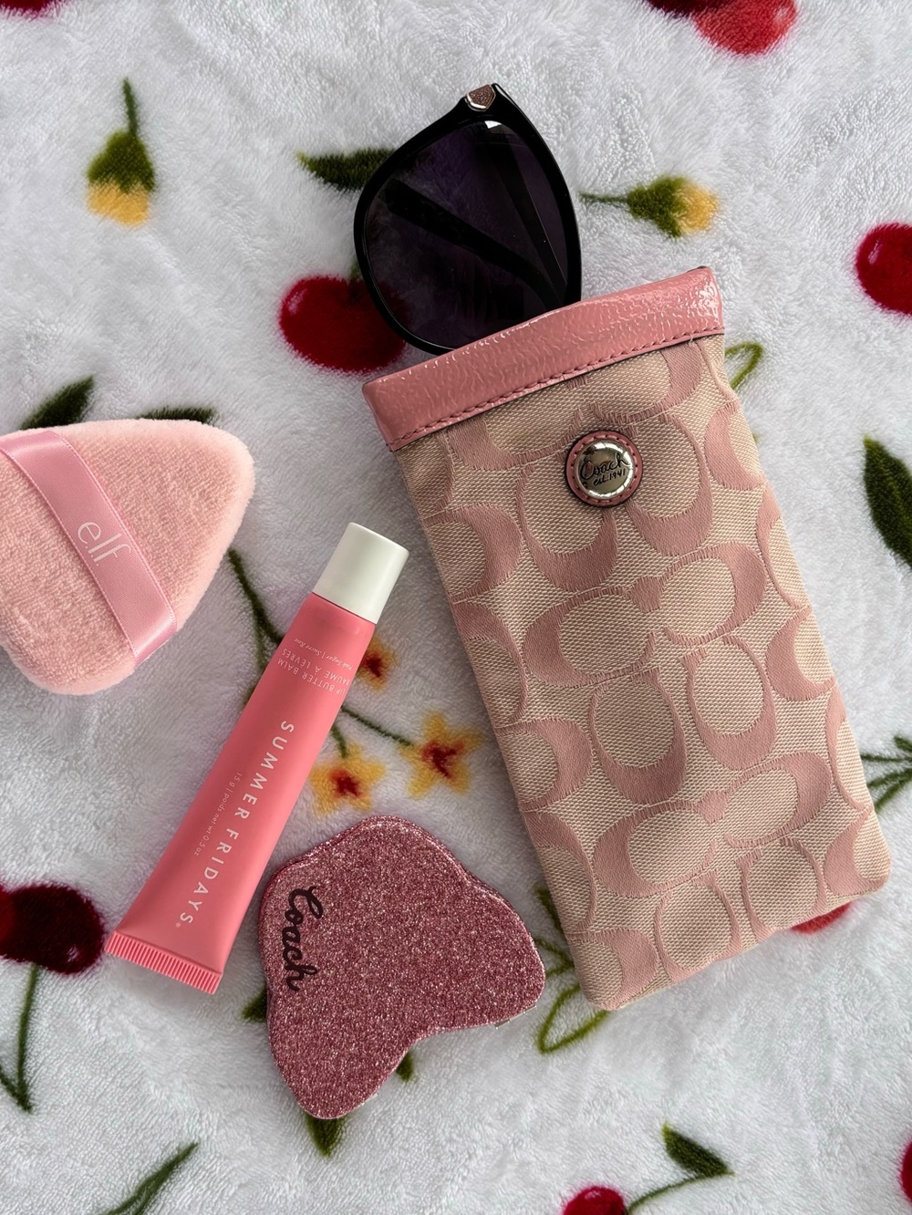 Coach Signature Pink Soft Sunglasses Pouch